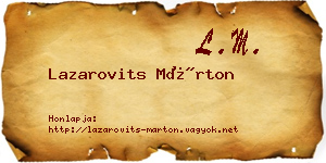 Lazarovits Márton névjegykártya