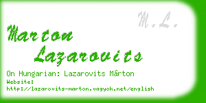 marton lazarovits business card